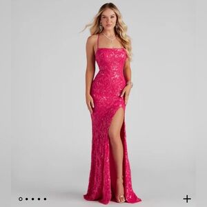 Windsor prom formal dress fushia hot pink